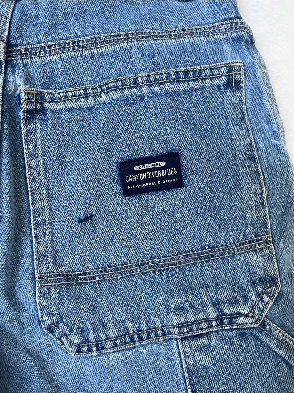 VTG Canyon River Blues Carpenter Denim Shorts 9” inseam sz 10R Streetwear 90s - Picture 8 of 9